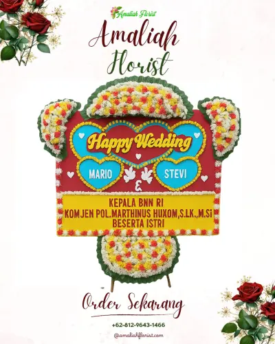 Karangan Papan Bunga Pernikahan di Wahyuharjo